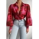 thumbnail image 4 of Blusa Vintage con estampado Floral para mujer, camisa de manga farol con cuello vuelto, ropa de calle Bohemia elegante para playa, trajes de verano, Tops femeninos, 4 of 5