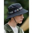 thumbnail image 4 of Sun Hats for Men, Fishing Hats for Men, Summer Fashion Nylon Big Brim Fisherman Mesh Hat with an Adjustable Elastic Drawstring is Most Suitable for A Head Circumference of 22-24 In, Navy Blue, 4 of 7