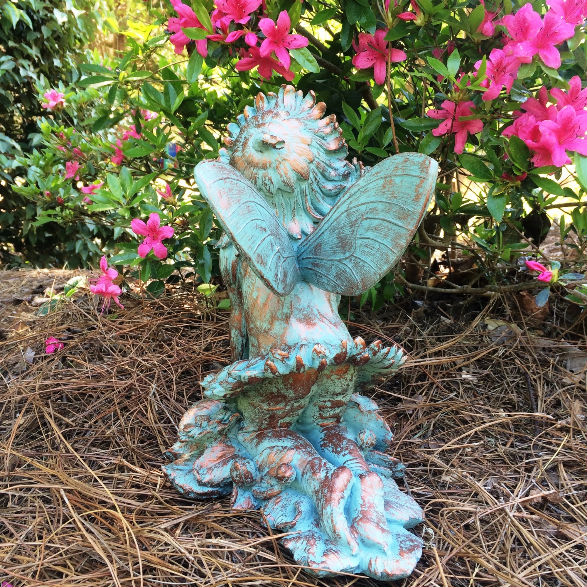 Homestyles 12"H Penelope Flower Fairy in Bronze Patina Home Patio & Garden Large Statue