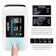 thumbnail image 6 of Sejoy Pulse Oximeter Fingertip with Sound Reminder, Smart Blood Oxygen Saturation Monitor with Carrying Bag, Batteries, and Lanyard - White, 6 of 9