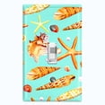 thumbnail image 1 of Metal Light Switch Wall Plate Outlet Cover (Colorful Ocean Crab Star Fish Sea Shell Teal - Single Toggle), 1 of 2