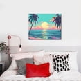 thumbnail image 4 of Xecao Retro Palm Beach Sunset for Waterproof Framed Canvas Art - Modern Home Decor with Real Wood Frame for Gifting and Interior Design,Horizontal, 4 of 6