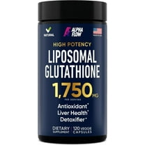 ALPHA FLOW 1750 mg Liposomal Glutathione Veggie Capsules with Vitamin C & Antioxidant Complex, 120 Caps