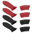 thumbnail image 1 of 8 piezas de cubiertas de mango de sartén de hierro fundido, soporte de mango caliente de silicona, antideslizante resistente al calor para sartén de metal Negro/Rojo, 1 of 6