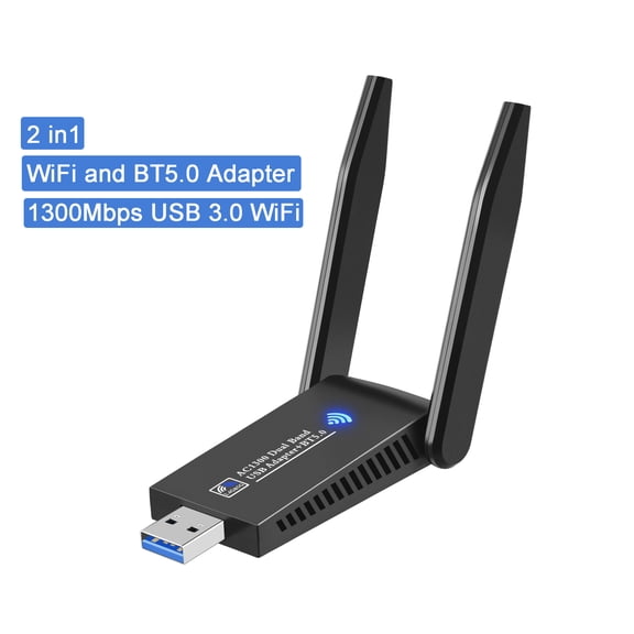 2in1 WiFi and BT5.0 Adapter 1300Mbps USB 3.0 WiFi & BT 5.0 Adapter Dongle Dual Band 2.4G&5GHz WiFi 5 Network Wireless Wlan Receiver DRIVER FREE
