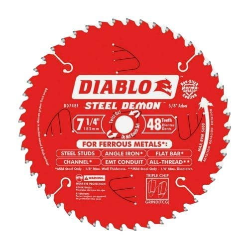 Diablo 7-1/4" Steel Demon SAW BLADE 48 Teeth Carbide Tip Ferrous Metal D0748CFX