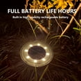 thumbnail image 6 of Solar Ground Lights Outdoor 8 LED | Waterproof Disk Pathway Lighting | Solar Powered In-Ground Garden Lights for Patio Yard Walkway | Stainless Steel, Auto Brightness, 4 Pack, 3.93in Durable, 6 of 9