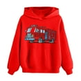 thumbnail image 5 of XUELUO Big Boys Hoodies Fire Truck Pattern Long Sleeve Hooded Sweatshirts Comfort School Spring Wear Outings Kids Cool Tops, 5 of 6