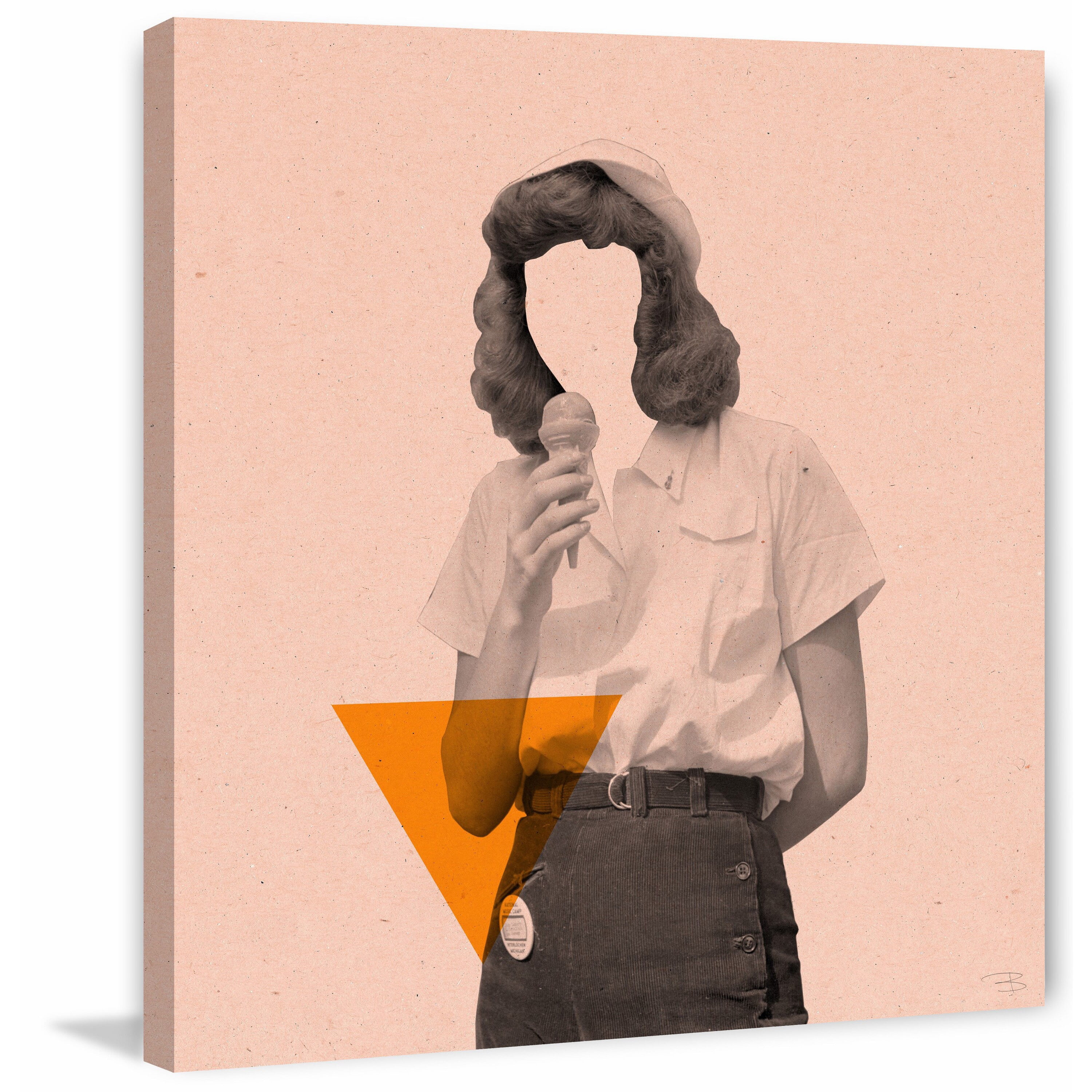 Marmont Hill "No Face Rosa II" by Bengoa Vazquez Painting Print on Wrapped Canvas