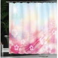 thumbnail image 4 of Ambesonne Modern Shower Curtain, Blossoms Flowers Buds, 69"Wx84"L, Fuchsia White, 4 of 5