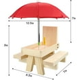 thumbnail image 2 of Squirrel Feeder with Umbrella, Wooden Squirrel Picnic Table, Hard and Strong, 2 of 7