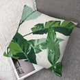 thumbnail image 7 of nygtbtfer Pack of 2 Tropical Leaves Throw Pillow Cover Decorative Linen Burlap Square Outdoor Cushion Cover Pillow Case for Car Sofa Bed Couch  White, 7 of 7