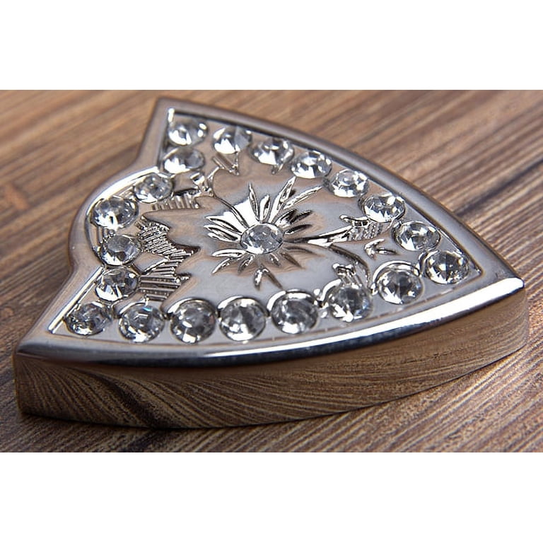 8 Pc Screw Back Concho Stainless Steel Ed Belt Buckle Set Bling Clear Crystals Set Of 8 Screw Back Concho Stainless Steel Belt Buckle Set  main image 2