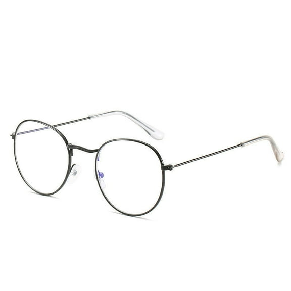 Vintage Retro Metal Full Frame Glasses for Women, Small Flat Mirror Korean Style Fashion Eyewear