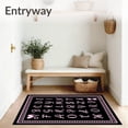 thumbnail image 3 of ODIKA 6'x9' Machine Washable Non-Slip Area Rug, Enchanted Showcasing Scripted Alphabet with Dotted Borders High Traffic Rug with Pad, Black, 692267, 3 of 8