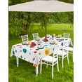 thumbnail image 4 of Fsddascl Colorful Polka Dot Outdoor Tablecloth - 54x80 Inch Rectangle Dining Table Cover, Rainbow Color Polka Dots Abstract Art Waterproof Outdoor Table Cloth with Umbrella Hole & Zipper for Patio, 4 of 7