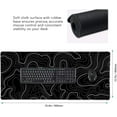 thumbnail image 3 of Topographic Contour Gaming Mouse Pad 35.4 X 15.7 Inch XXL Black Geographic Map Lines Full Des Mousepad Extended Large Non-Slip Rubber Base Keyboard Mat with Stitched Edges for Home Office, 3 of 6