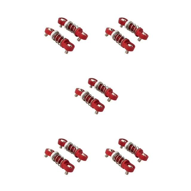 bedienty Lot de 2 Amortisseurs 1:28 Voiture Crawler Simulation Amortisseur Modification Pièces de Rechange Fournitures de Remplacement pour MINI-Q9 Rouge 5Ensemble