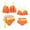 Orange, variant on KYAIGUO Mommy and Me Family Matching Swimsuits Mother and Daughter Swimwear Halter Bikini Set Women High Waist Bathing Suit
