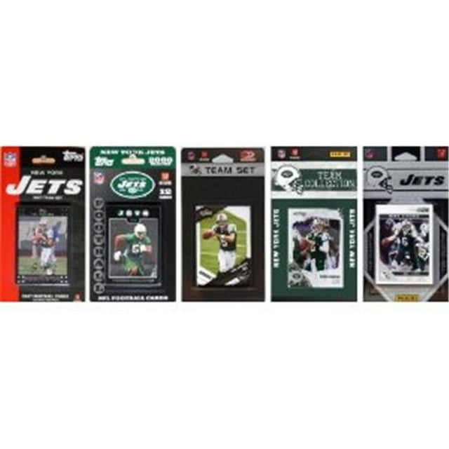 C & I Collectables JETS511TS NFL New York Jets 5 Ensembles de Cartes à Collectionner sous Licence Différentes