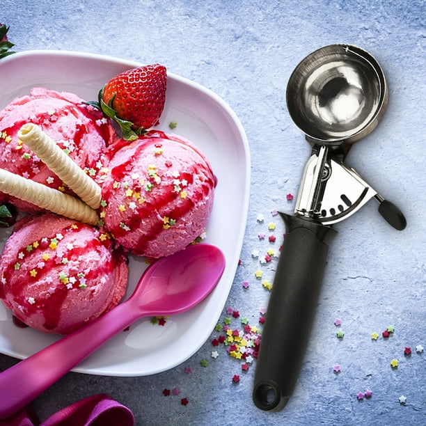 Uheoun Kitchen Tools Ice Cream Scoop Heavy Duty Ice Cream With Comfortable Non Slip Handle Easy Release Metal Ice Cream Scoop Kitchen Tool For