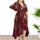 thumbnail image 5 of Puntoco Vestido De Manga Corta Con Cuello En V, Vestido Sexy De Tirantes Con Cuello En V De Talla Grande Para Mujer Burdeos Xxxxl, 5 of 6