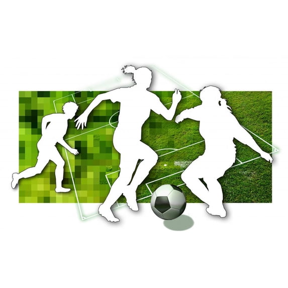 Wallmonkeys Soccerball Women Peel and Stick Wall Decals WM244765 (48 in W x 30 in H)