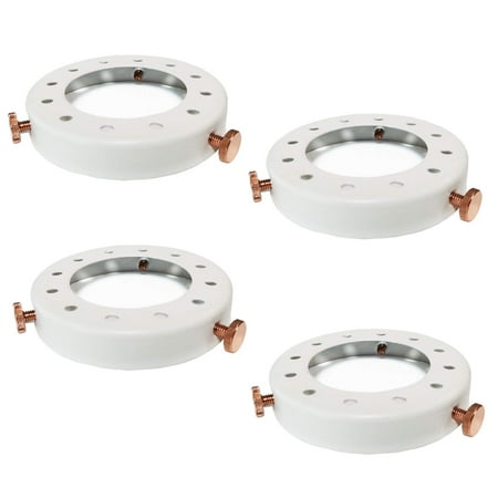 

FSLiving 4-Pack Industrial Vintage Metal Decorative Ring Lighting Accessories for Pendant Light Wall Light Fixtures Lampshade Holder - White
