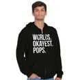 thumbnail image 4 of Worlds Okayest Pops Grandfather Men's Big & Tall Graphic Zip Up Hoodie Brisco Brands 2X, 4 of 5