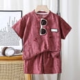 thumbnail image 2 of BOOMNY Boys Outfits Set Graphic Y2K Short Sleeve Tshirts Shorts 2 Peice Clothes Set Fashion Lightweight Dailywear, 2 of 3