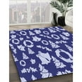 thumbnail image 3 of Ahgly Company Machine Washable Indoor Rectangle Transitional Cobalt Blue Area Rugs, 8' x 10', 3 of 7