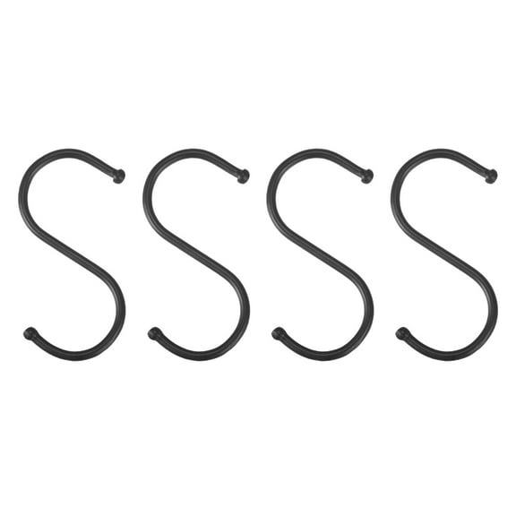 Uxcell S Hooks 2.56 inches Stainless Steel Hanger for Hanging Black 12Pack