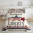 thumbnail image 2 of Feelyou Vintage Texas Stars Full Size Comforter Sets for Kids, American July Fourth Bedding Comforter Set, Cartoon US Flag Reversible Bedding Sets, Super Cozy Room Decor, 3pcs, 2 of 8