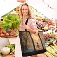 thumbnail image 6 of WOBOGO Blue Butterfly Forest Tote Cooler Bag Fold Flat Insulated Shopping Bag With Zipper For Work Picnic Beach Use 18×6.7×24in, 6 of 8