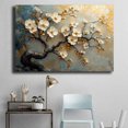 thumbnail image 4 of Mudket White Plum Blossom on Gold Branch Canvas Wall Art, Vintage Floral Oil Painting Wall Decor, Framed Ready to Hang Artwork for Living Room Bedroom Farmhouse - 12"L x 8"W, 4 of 10