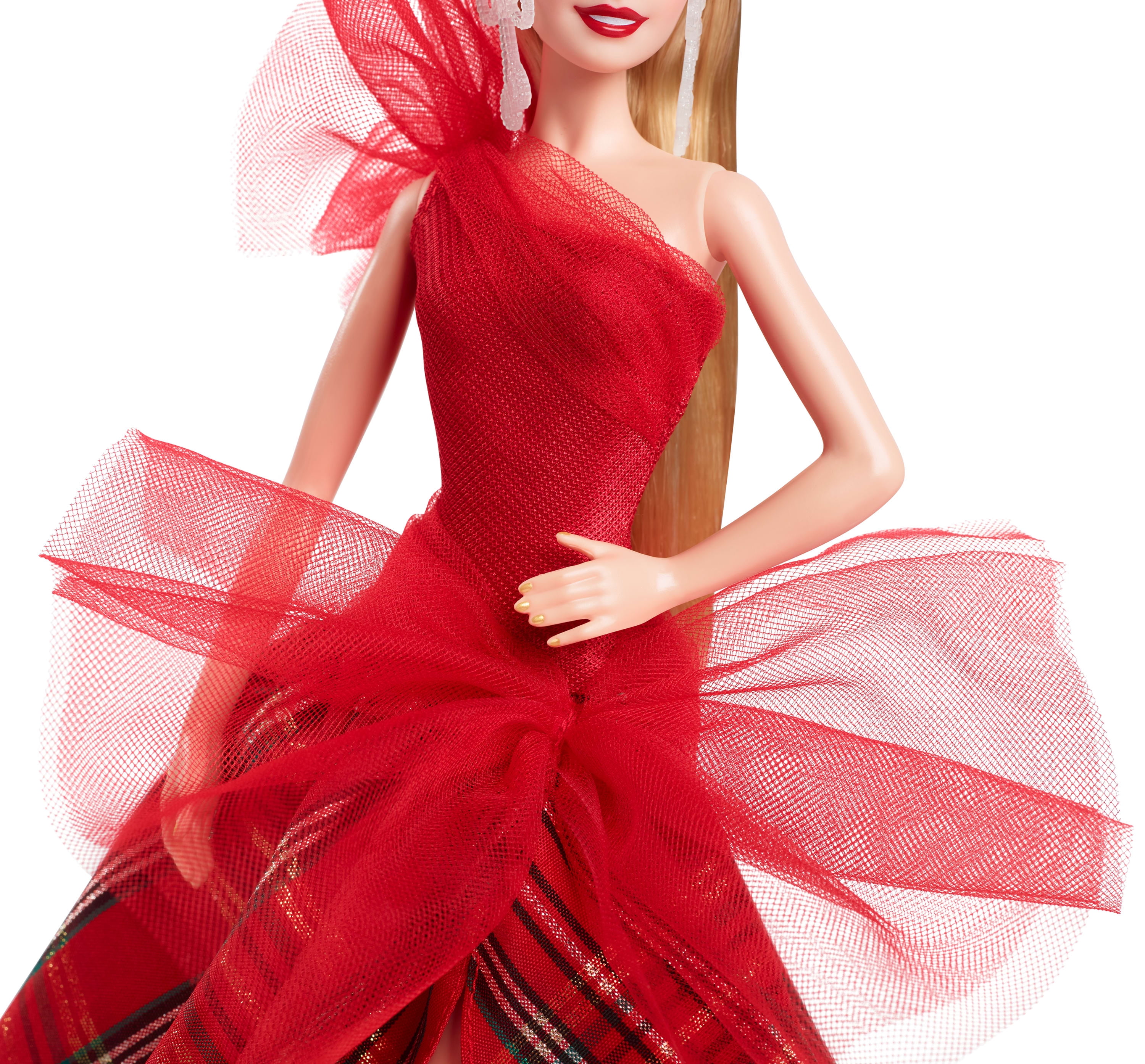 Barbie Signature 2024 Holiday Barbie Fashion Doll, Seasonal Collector Gift, Blonde with Plaid Gown