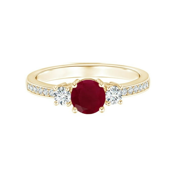 Round 0.75 Ctw Ruby 925 Sterling Silver Solitaire Accents Women Wedding Ring