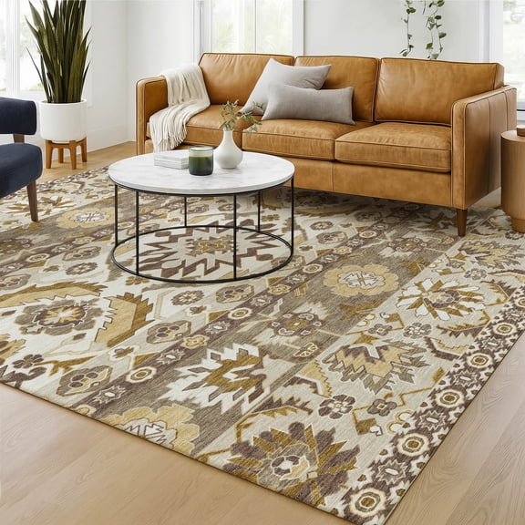 Addison Rugs Chantille Indoor/Outdoor Traditional Beige Machine Washable Rectangle Rug, 10' x 14'