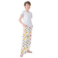thumbnail image 3 of FORMRS Boys Pajama Pants with Pockets Size 9-10Y Kids Lounge Sleep Bottoms, White Triangles, 3 of 8