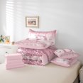 thumbnail image 5 of Homewish Girly Pink Letter D Bedding Comforter Set 7pcs, Romantic Glitter Diamond King Bedding Sets, Teens Kids Girls Women Reversible Bed Sheets, Microfiber Bedroom Decor, 5 of 7