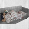 thumbnail image 6 of Vintage Floral Soft Flannel Fleece Blanket, Flowers and Bold Lines Vibrant Color Image Valentines Day Bouquet, Cozy Plush for Indoor and Outdoor Use, 70" x 90", Pale Pink Ruby White, by Ambesonne, 6 of 6
