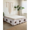 thumbnail image 2 of Farmhouse Wrap Around Bed Skirts for King Bed 16" Drop,Bed Skirt with Adjustable Elastic Belt Dust Ruffle Bed Valance for Bedroom Hotel Rustic Brown Country Star Barn Berry Wooden Bed Frame Cover, 2 of 7