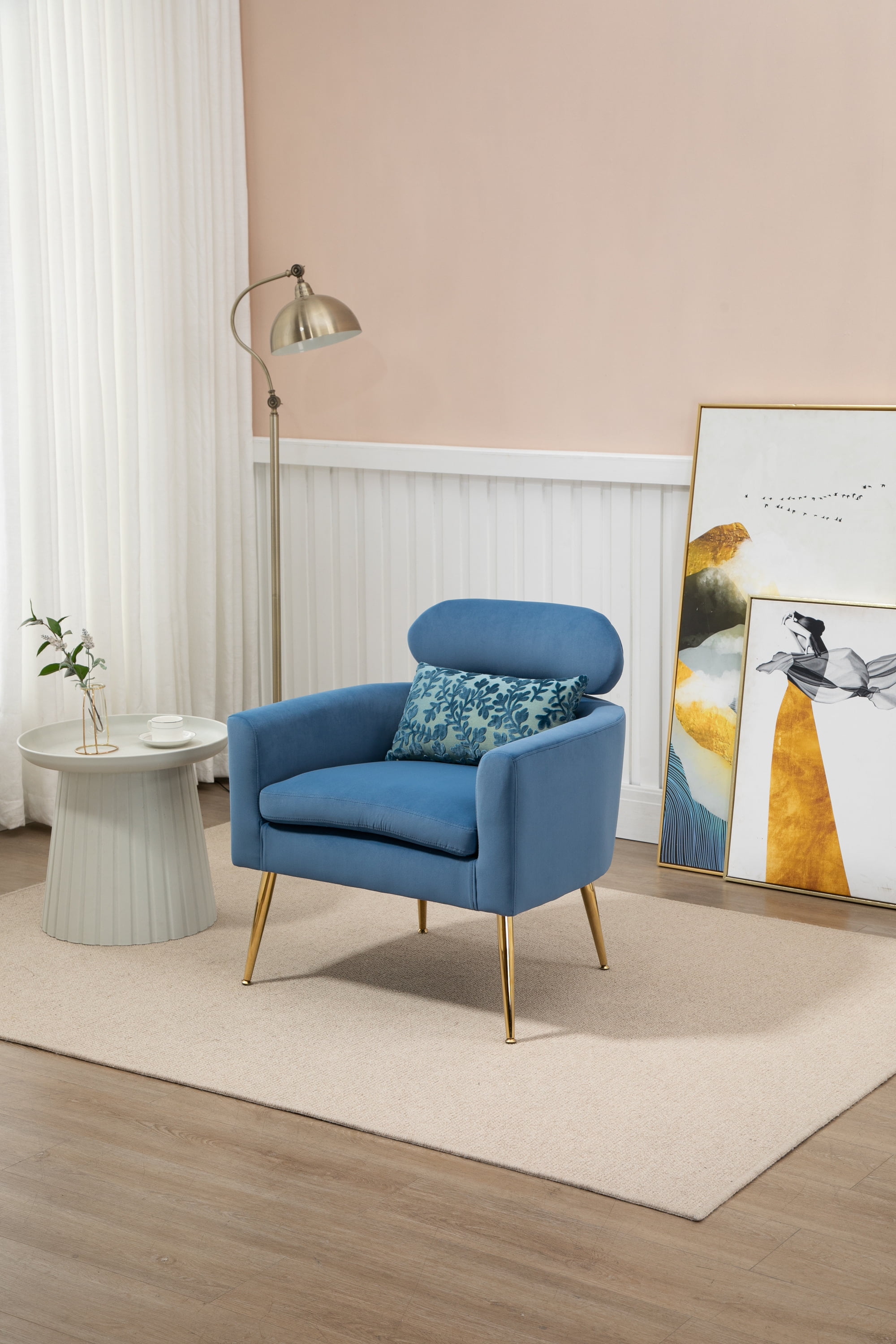 Luccalily Accent Velvet Single Sofa Chair,Upholstered Leisure Accent