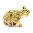 thumbnail image 3 of Om & Swastika Carving Brass Elephant Showpiece, Religious, Gold, Brass -7 Inch, Standard Size, Handmade, Rust Resistant, Elephant Showpiece For Gift, Good Luck, Decorative Purpose - Pack Of 1, 3 of 5