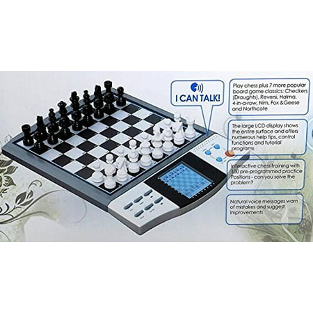 iCore Magnet Chess Sets Board Game, Electronics Travel Talking Checkers  Master Pro 8 in 1, Portable Chessboard Tournament for Kids and Adults