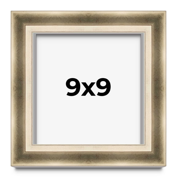 9x9 Shadow Box Frame Silver | 1.75 inches Deep Real Wood Traditional Shadowbox Display Frame | UV