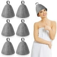 thumbnail image 2 of 6Pcs Sauna Hat Felt Bath Hat Protection Absorbent Sauna Cap for Sauna Shower Bath Steam Room Accessories, 2 of 8