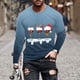 thumbnail image 1 of Blusas y camisas de manga larga y cuello redondo para hombre, camisetas casuales con estampado de moda y cuello redondo, blusas de licra de manga corta para hombre., 1 of 5