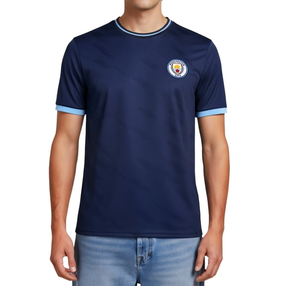 Icon Sports Officially Licensed Manchester City FC Game Day Shirt - Unisex Adult - MC246GD Navy L