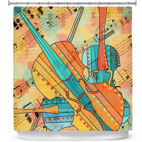 Shower Curtains 70" x 84" from DiaNoche Designs by Dora Ficher - The Three Violins 2